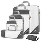 Compression Packing Cubes for Travel (Set of 6 / 6-Gray)