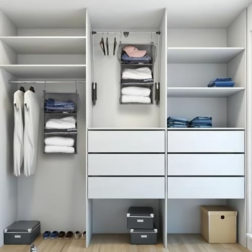 3 Tier Shelf Hanging Closet Organizer (Ashy)