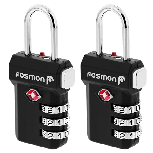 TSA Approved Luggage Locks (3 Digit T Series Black 2 Pack)
