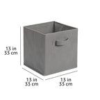 Collapsible Fabric Storage Cube Bins Organizer with Handles for Organizing (Gray / 13"x13"x13")