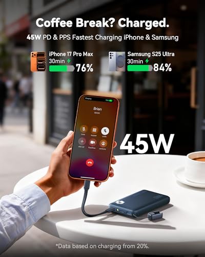 10000mAh 45W Fast Charging Portable Charger (Blue)