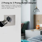 Polarized 2 Prong to 3 Prong Ground Adapter 6 Pack Grey (Gray)