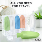 Leak Proof Travel Bottles (3oz 4pc - White/Blue/Green/Orange)