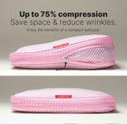 Premium Compression Packing Cubes for Travel (Pink Stripes / 6 pack)