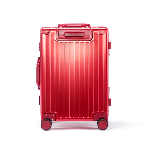All Aluminum Zipperless Carry On Luggage (Red / 20)
