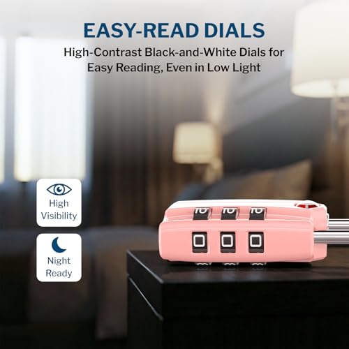 Open Alert TSA Approved Luggage Locks (Pink 2PK)