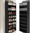 XL Clear Over the Door Shoe Organizer for Closet Fit 25 Pairs (Black 16-20 Pairs Clear Pockets / XL)