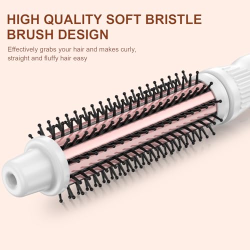 Thermal Brush 1 Inch Curling Iron Volumizing Heated Round Brush (White / 1 inch)