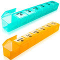 2 Pack Weekly Large Pill Organizer (Blue-orange)