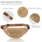 Fanny Pack Shoulder Sling Bag for Men Women (Khaki / Large)