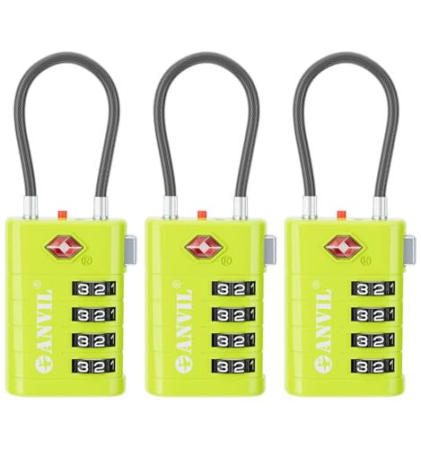 TSA Approved Luggage Locks with Search Alert Indicator (Grass Green)