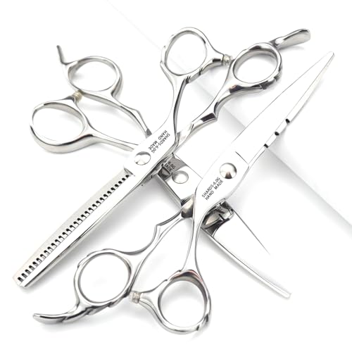 6 Inch 440C High Hardness Stainless Steel Hair Scissors Hair Salon Hair Stylist Cutting Thinning Tool Barber Special (6 Inch 3pc-b)