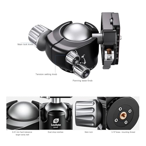 Carbon Fiber Camera Tripod 4Section 360° Ball Head LS (LS-364CX+LH-47LR:Maxload 25kg-4 Sections)