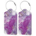 2 Pack Abstract Purple Luggage Tag for Suitcases Women (Luggage Tag - Purple)