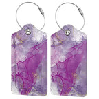 2 Pack Abstract Purple Luggage Tag for Suitcases Women (Luggage Tag - Purple)
