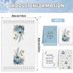 Fall Blue Pumpkin Kitchen Towels 4 PCS