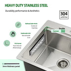 Kitchen Sink 21 x 20 x 10 Drop in Kitchen Sink 16 Gauge Stainless Steel Kitchen Sinks Single Bowl Workstation Sink with Cutting Board (21" x 20" x 10" / Stainless Steel)