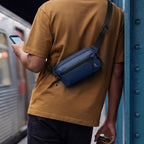 1.5L Sling Bag with RFID Blocking Crossbody Chest Pack for Men Women (Dark Blue / 1.5L)