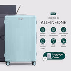 Zipperless Check in Suitcase (Powder Blue)
