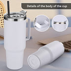 40 oz Stainless Steel Tumbler with Handle (White / 40 Ounces-8)