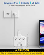 Switzerland Travel Plug Adapter with 5FT Extension Cord (Type J-Switzerland)