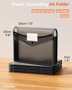 Plastic Expanding File Folder (20black / Letter/A4)