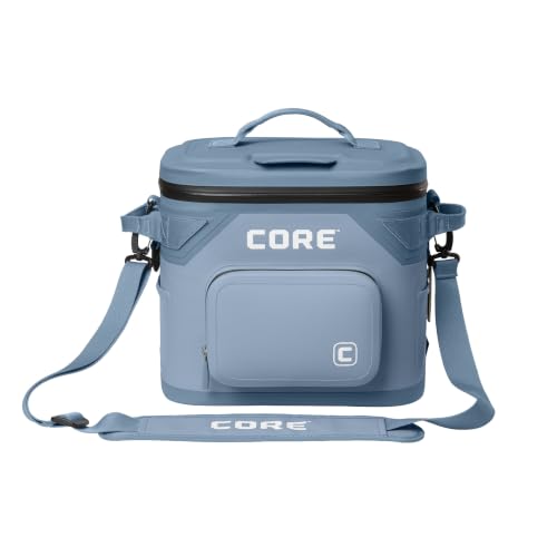 Magnetic Leak Proof 12 Can Soft Cooler with Waterproof ZipperInsulated Bag Portable Ice Chest Box (Steel Blue / 12 Can)
