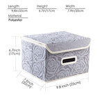 Collapsible Storage Boxes with Lids Fabric Decorative Storage Bins Cubes Organizer Containers Baskets with Cover Handles Divider for Bedroom Closet Living Room 9.8x7.9x6.7 Inch 3 Pack (Assorted Color / Small(3-Pack))