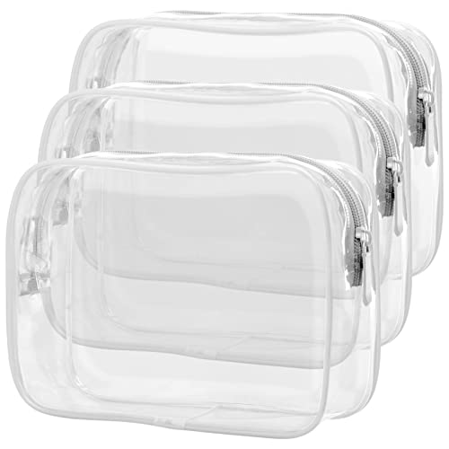 Clear Makeup Bag for Travel (Elegant White / Large Set)