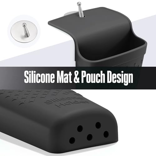 Heat Resistant Silicone Hair Iron Mat and Pouch (1 Pack / Black)