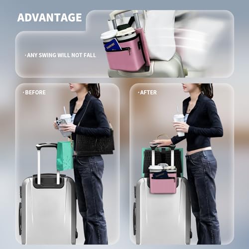 Travel Luggage Cup Holder (Pink)