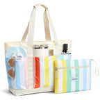 Beach Bag Waterproof Beach Tote Pool Bags for Women (Rainbow / 50L)