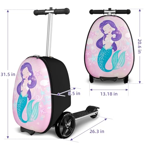 Scooter Suitcase for Kids (Large / Pink)