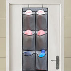 2 Packs Over The Door Hanging Closet Shoes Holder Organizer Shoe Storage Shoe Rack with 6 Pockets