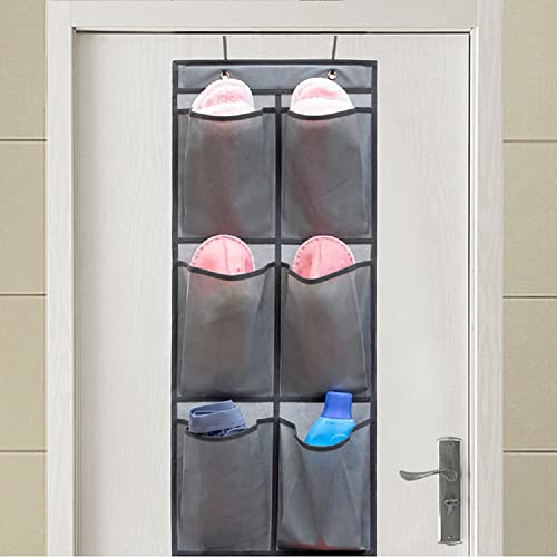 2 Packs Over The Door Hanging Closet Shoes Holder Organizer Shoe Storage Shoe Rack with 6 Pockets