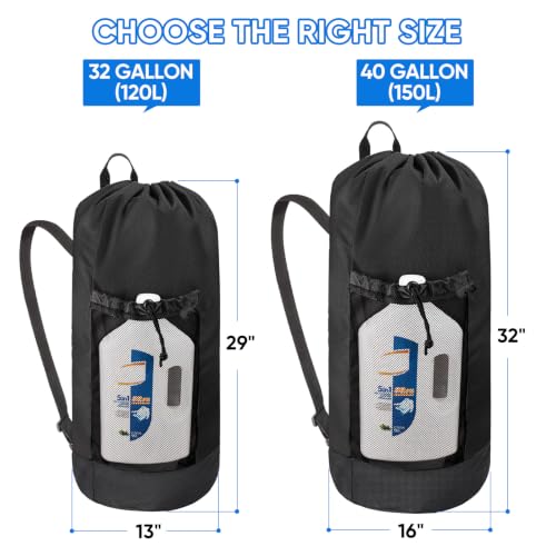 120L Laundry Bag Backpack (120L / Black)
