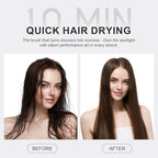 4-in-1 Travel Dual Voltage Hair Dryer Brush 110-240V Blow Dryer Brush (50mm Oval / White & Rose Gold)