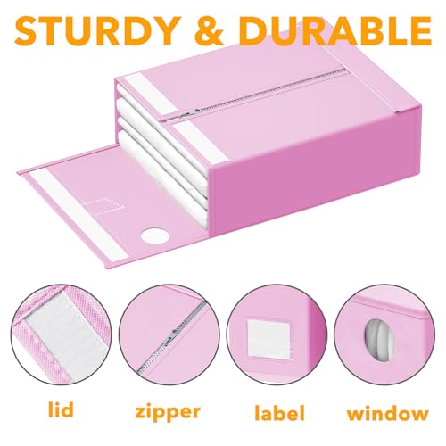 3 Pack Bed Sheet Organizers and Storage (3 Pack / Pink)