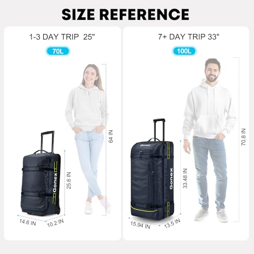 Rolling Duffle Bag with Wheels (Navy / 33 inch)
