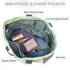 Beach Bag Waterproof Sandproof Large Capacity Foldable for Women (Rainbow / 35L)