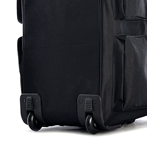 29 inch Jumbo Size 8 Pockets Wheeled Rolling Duffel Bag Water Resistant Luggage Lightweight Travel Suitcase with Retractable Handle (29 inch / Black)