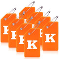 8 Pack Initial Luggage Tags for Suitcases Airplane Travel Essentials (Orange / Letter K)