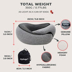 Neck Travel Pillow Memory Foam Neck Pillow (Gray)