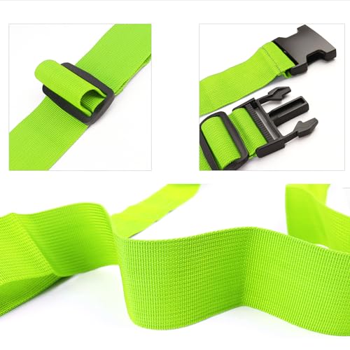 80In Luggage Straps for Suitcase Travel Long Belt Accessories (2Pcs Green / 80 In Fix)