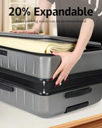 Expandable Checked Luggage (Gray / 28 Inch EXT)