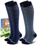 Bamboo Viscose Compression Socks for Women Men (Linear Geometric / XX-Large)