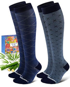 Bamboo Viscose Compression Socks for Women Men (Linear Geometric / XX-Large)