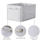 Fabric Storage Bin (White Color / Large - 15.7Lx11.8Wx8.3H)