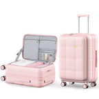 24 Inch Expandable Checked Luggage Hard Shell Suitcase (24 inch / Pink)