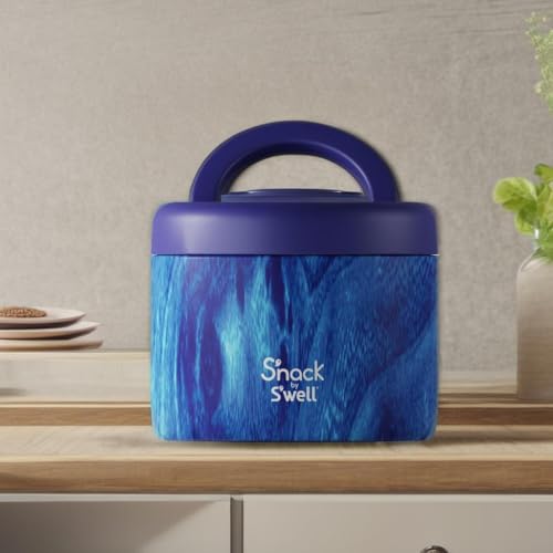 S'nack by S'well Stainless Steel Food Container (Azure Forest / 24oz / Container)